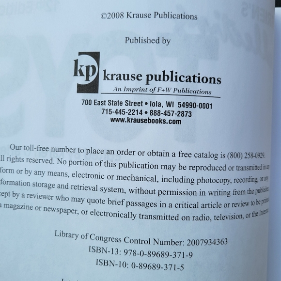 O'Brien's Collecting Toys 12th Ed. ~ Collector's ID & Value Guide FINAL PRICE - Picture 4 of 16